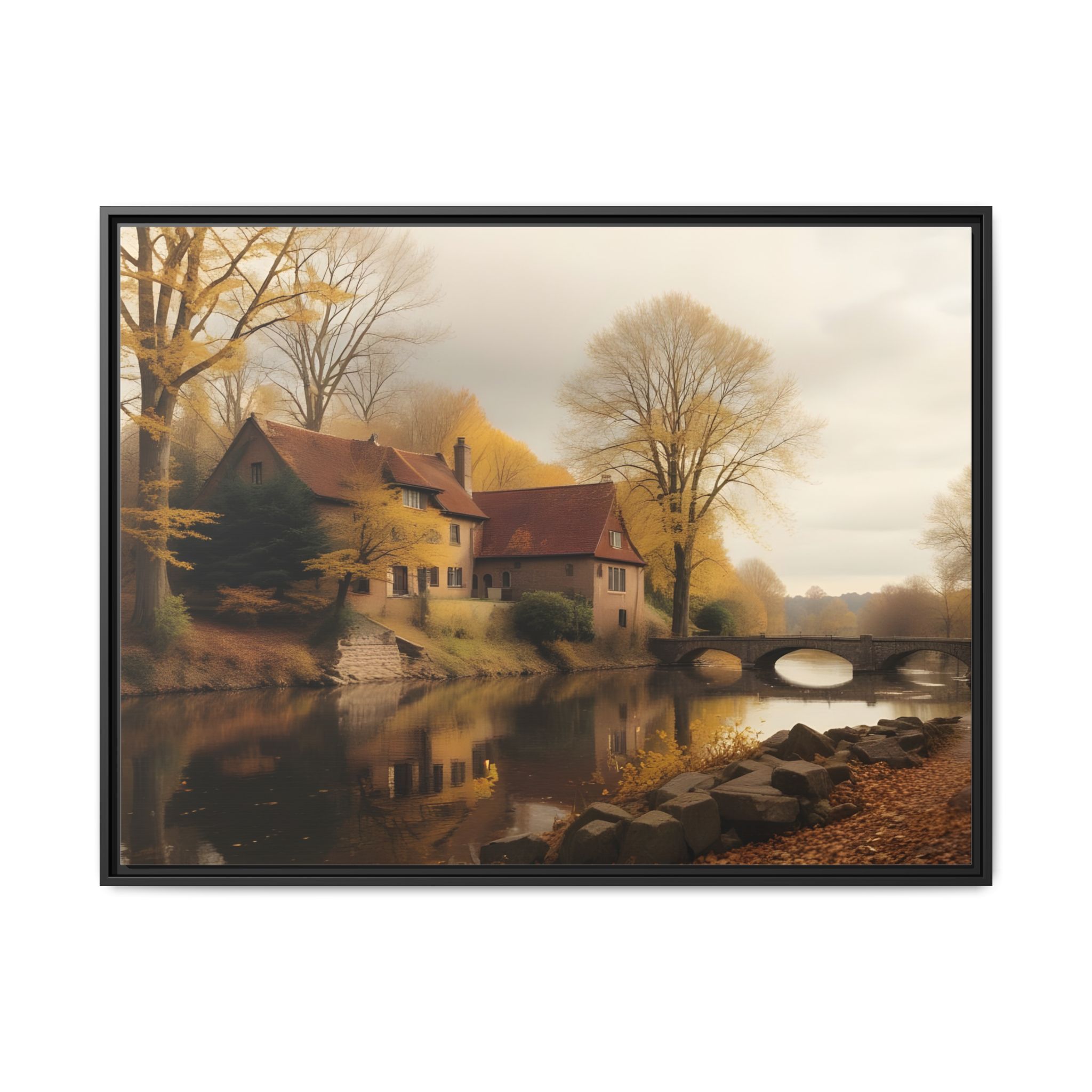 7596214683748990955_2048.jpeg Framed Canvas Art | Serene Landscape Fall Accent - Image 1