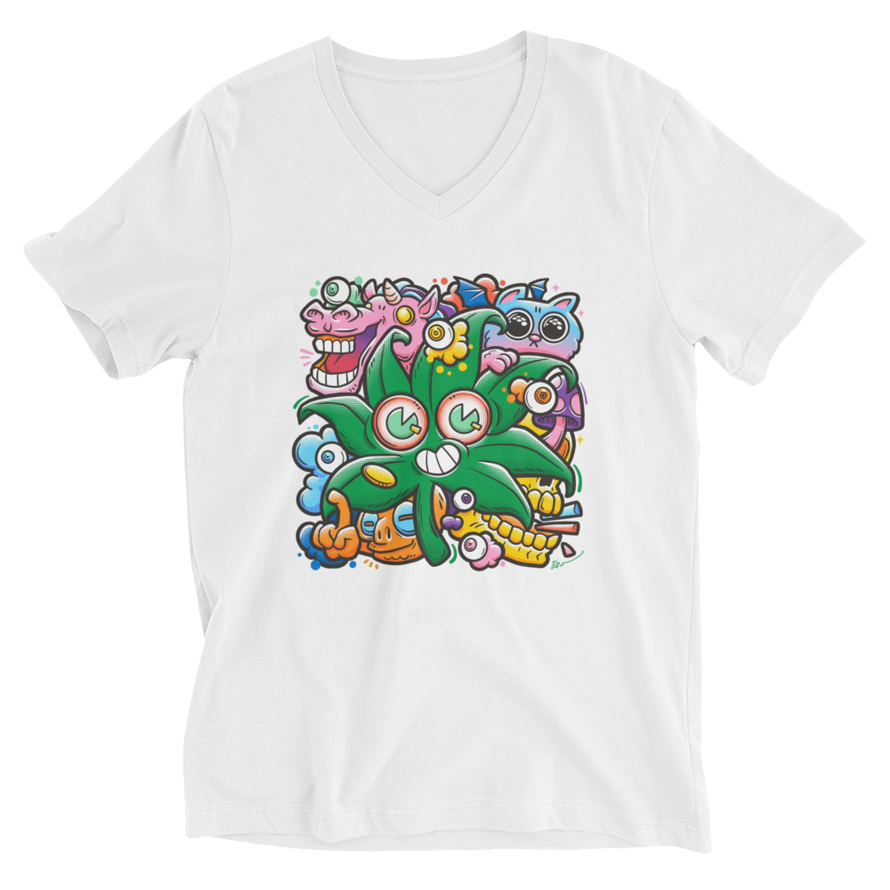 unisex-v-neck-tee-white-front-689e95fca563f.jpg Unisex Short Sleeve V-Neck T-Shirt - Image 1